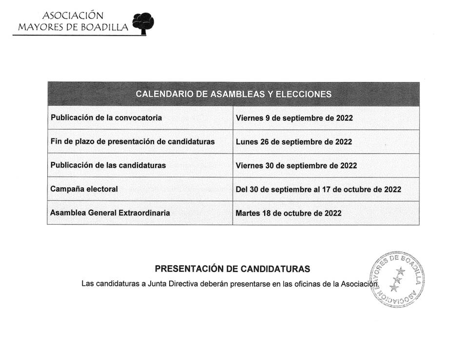 CONVOCATORIA ASAMBLEA 18/10/2022